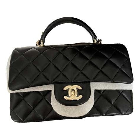 chanel timeless classique top handle leather handbag|authentic chanel handbag classic.